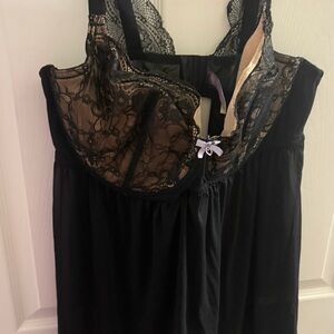 Elegant Black Lace Nightgown